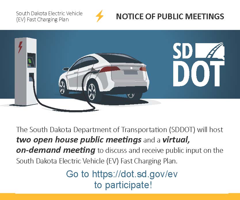 Notice of Public Meeting South Dakota Electric Vehicle Fast Charging