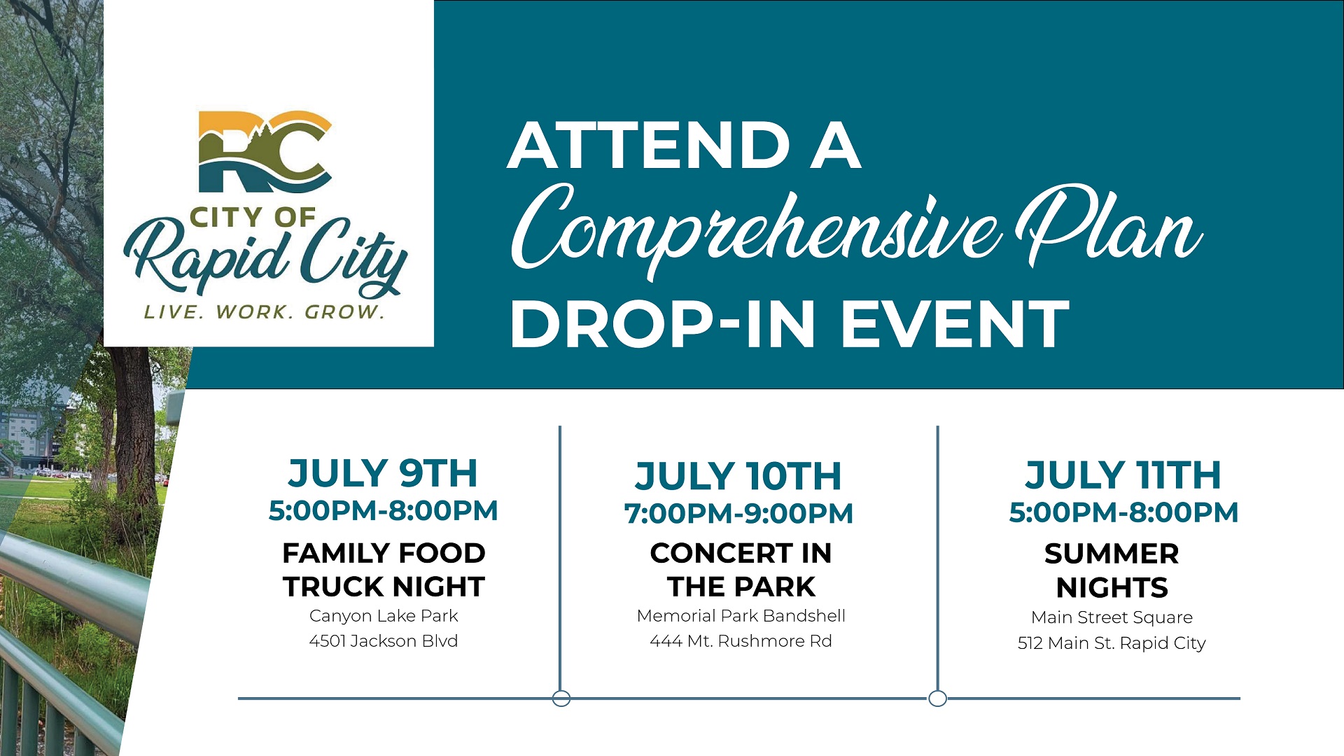 Flyer: attend a Comprehensive Plan drop-in community event
