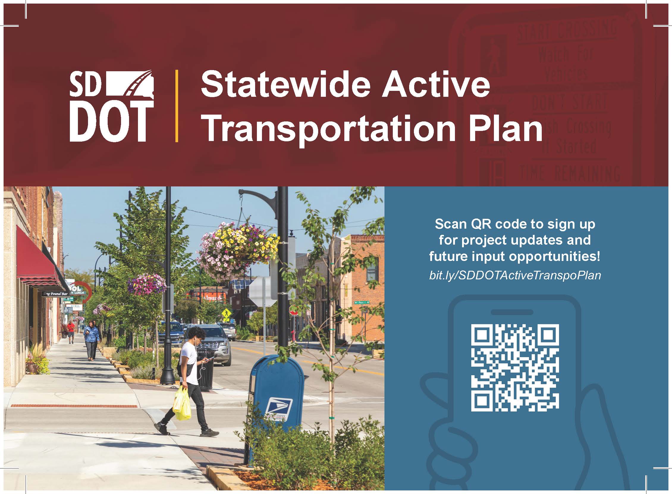 Postcard front: SDDOT Statewide Active Transportation Plan survey